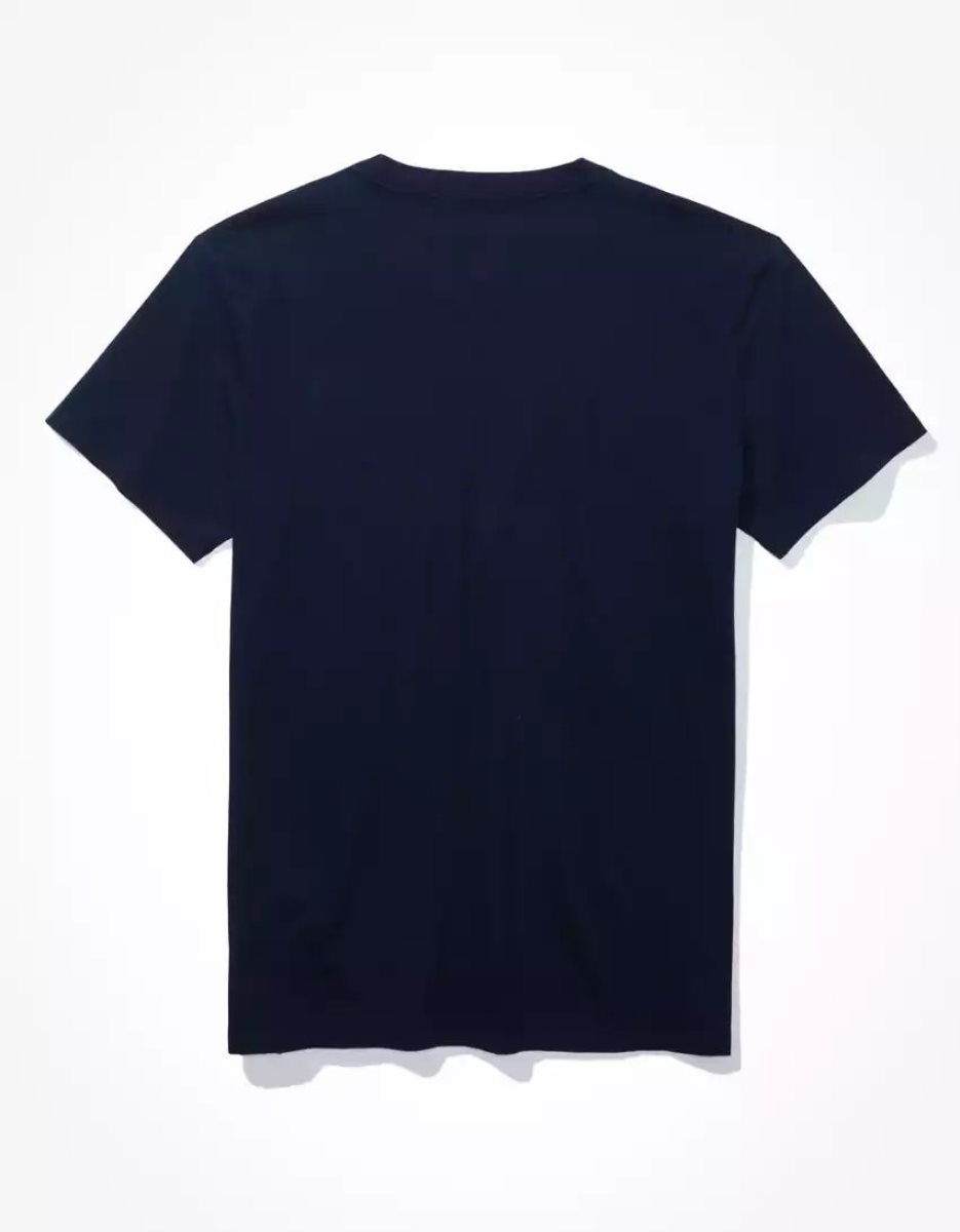 T Shirts American Eagle AE Super Soft Legend Slim Fit Bleu Marine Homme | DJC-18232219